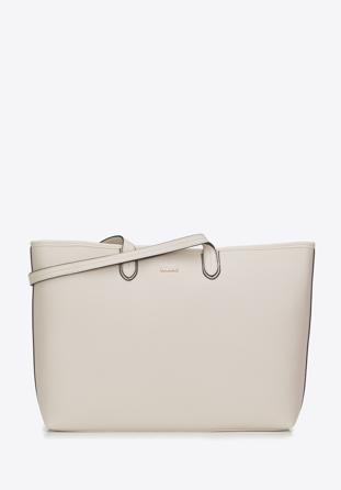 Klasická velká dámská kabelka z ekologické kůže, krémová, 98-4Y-501-0, Obrázek 1
