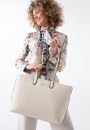Klasická velká dámská kabelka z ekologické kůže, krémová, 98-4Y-501-9, Obrázek 15