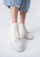 Klasické dámské boty na platformě, krémová, 97-DP-800-0-35, Obrázek 16