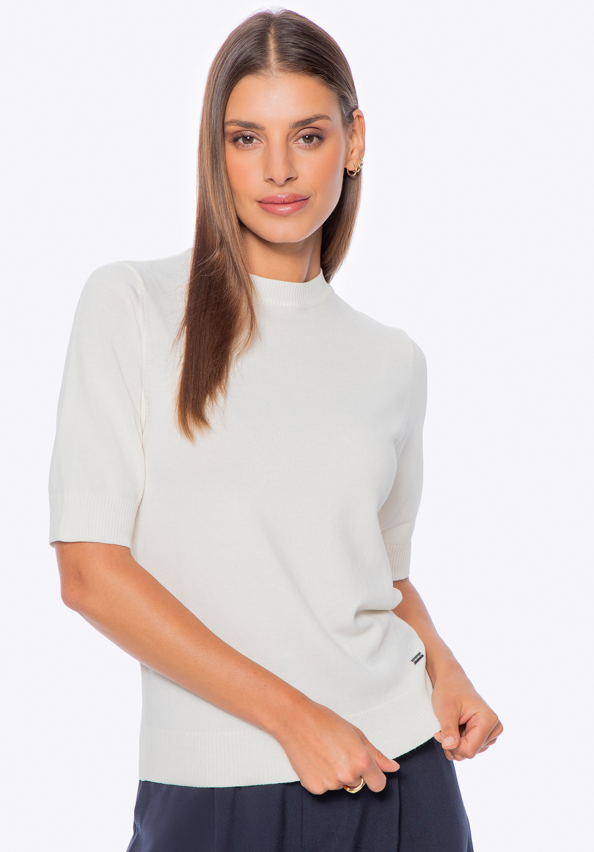 Pletená halenka s viskózou a nylonem