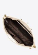 Prošívaná kožená dámská kabelka s řetízkem, krémová, 98-4E-210-0, Obrázek 3