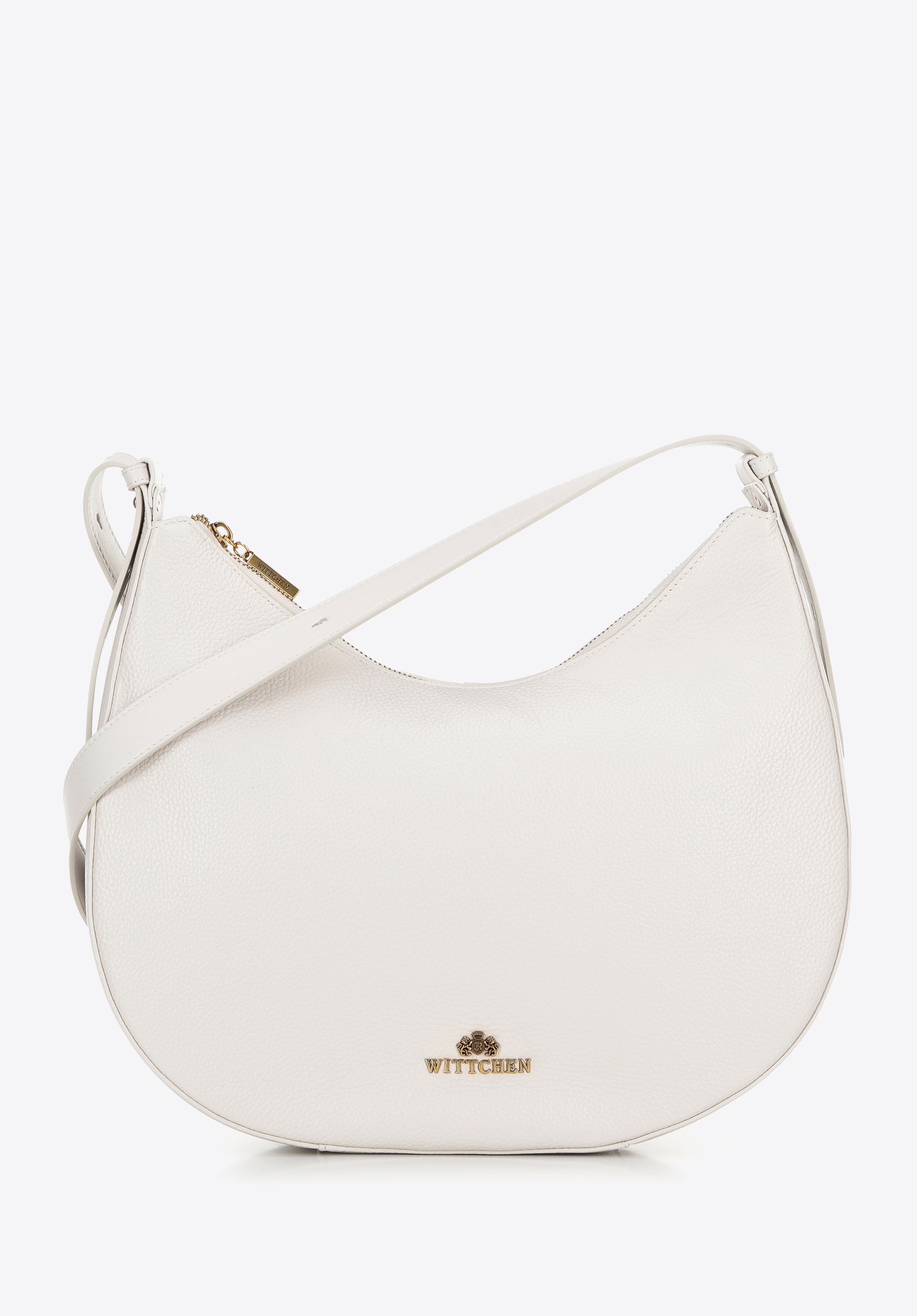 Kožená velká taška přes rameno, krémová, 100-4E-209-0, Obrázek 1