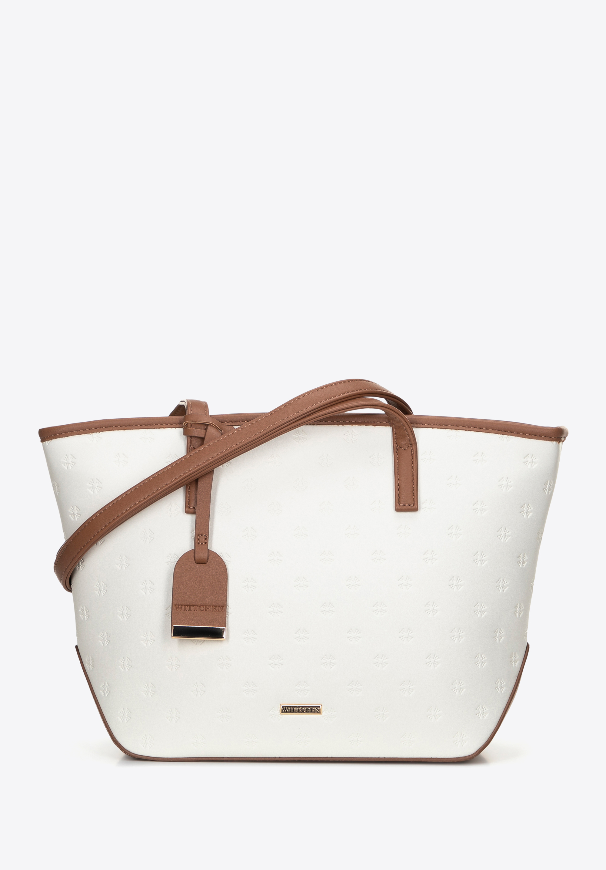 Dámská shopper taška z umělé kůže, krémově béžová, 100-4Y-218-0, Obrázek 1