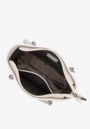 Malá dámská kožená kabelka s řetízkem, krémově stříbrná, 98-4E-611-P, Obrázek 4