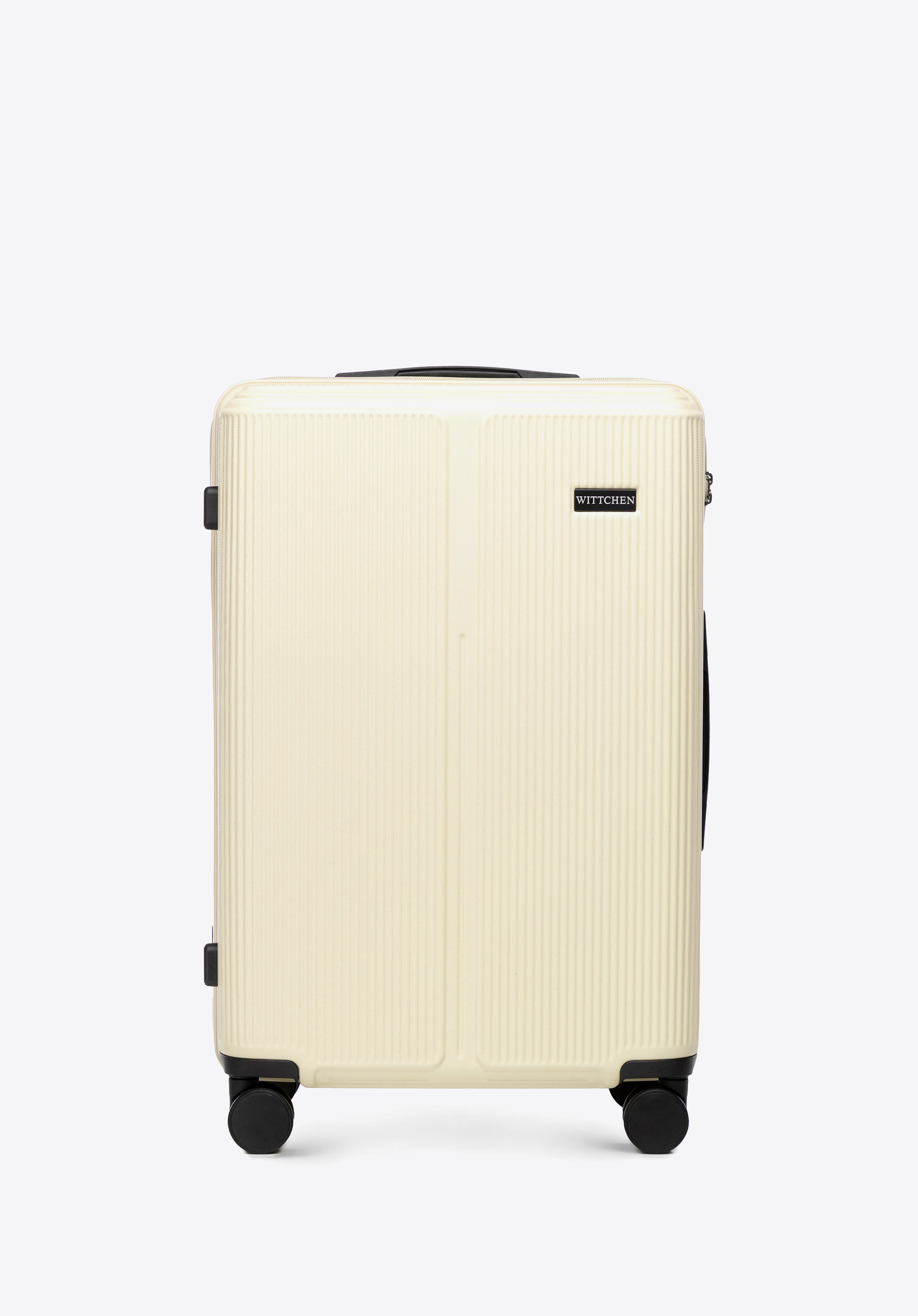 Середня валіза з ABS з дрібними смужками, кремовий, 56-3A-602-34P, Фото 1