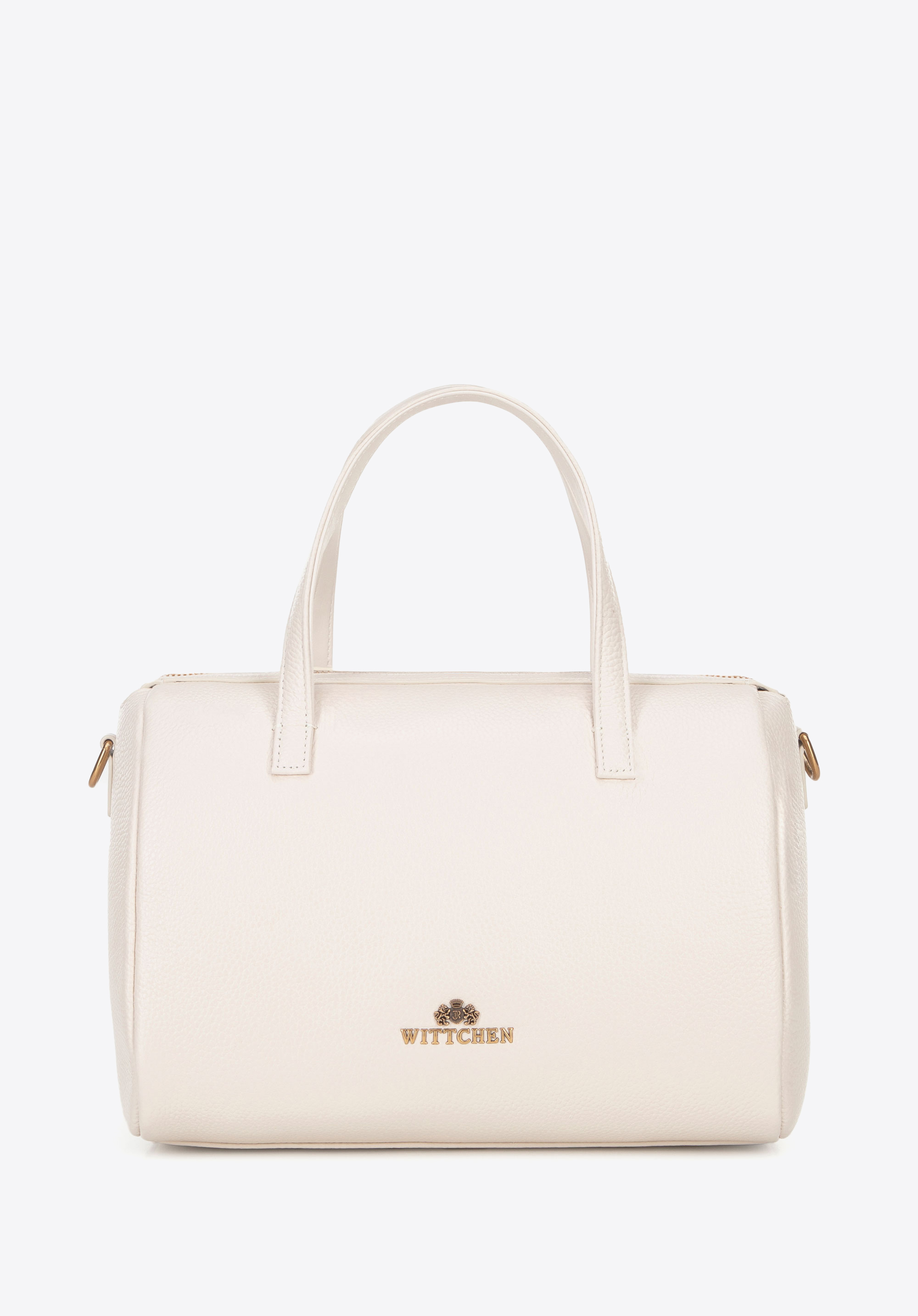 Шкіряна жіноча сумка, кремовий, 100-4E-211-0, Фото 1