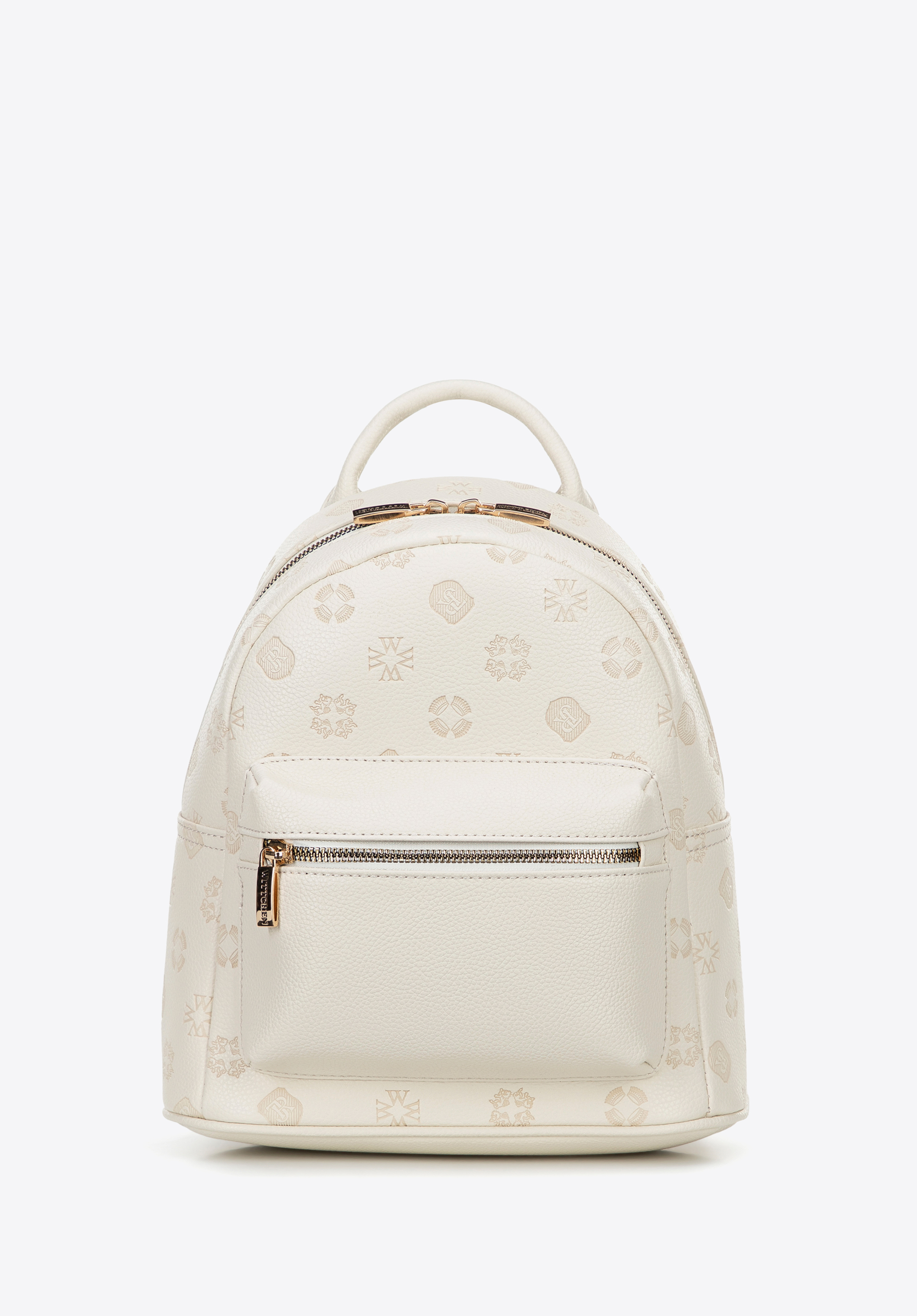 Жіночий рюкзак з тисненої екошкіри, кремовий, 101-4Y-P09-0, Фото 1