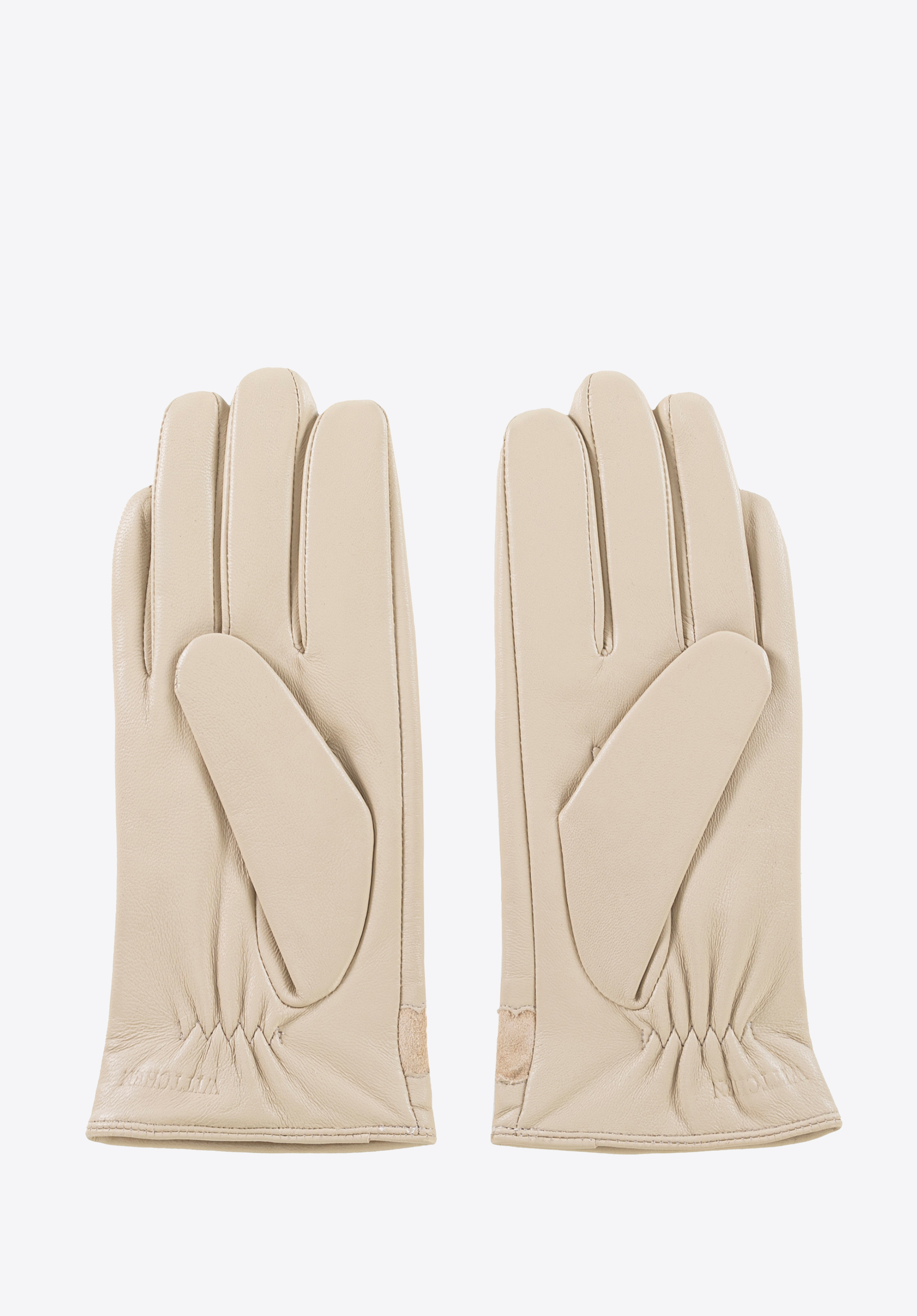 Жіночі шкіряні рукавички утеплені, кремовий, 39-6L-966-4-M, Фото 1