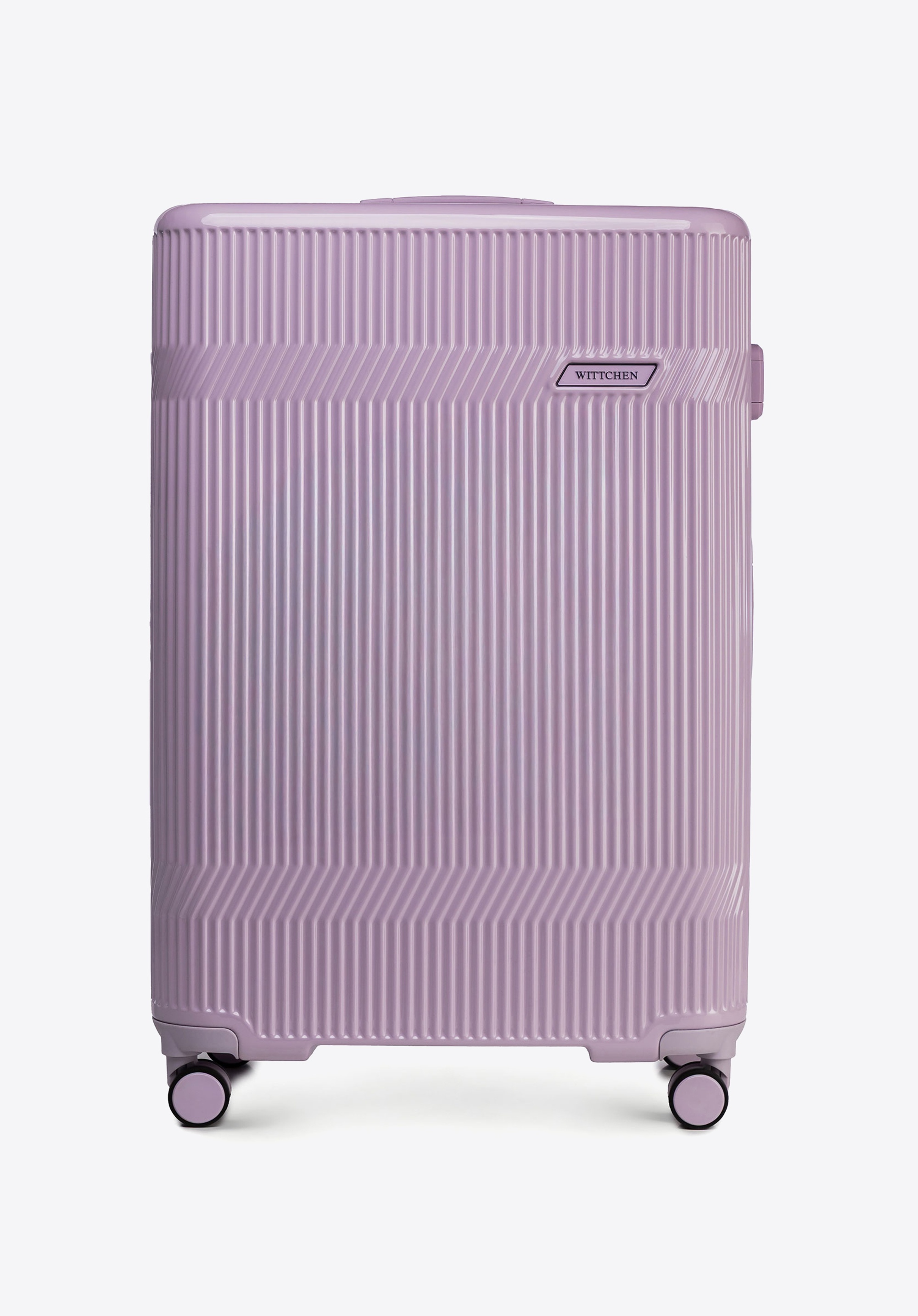 Großer Polycarbonat-Koffer mit glänzender Oberfläche, Lavendel, 56-3P-013-24, Bild 1