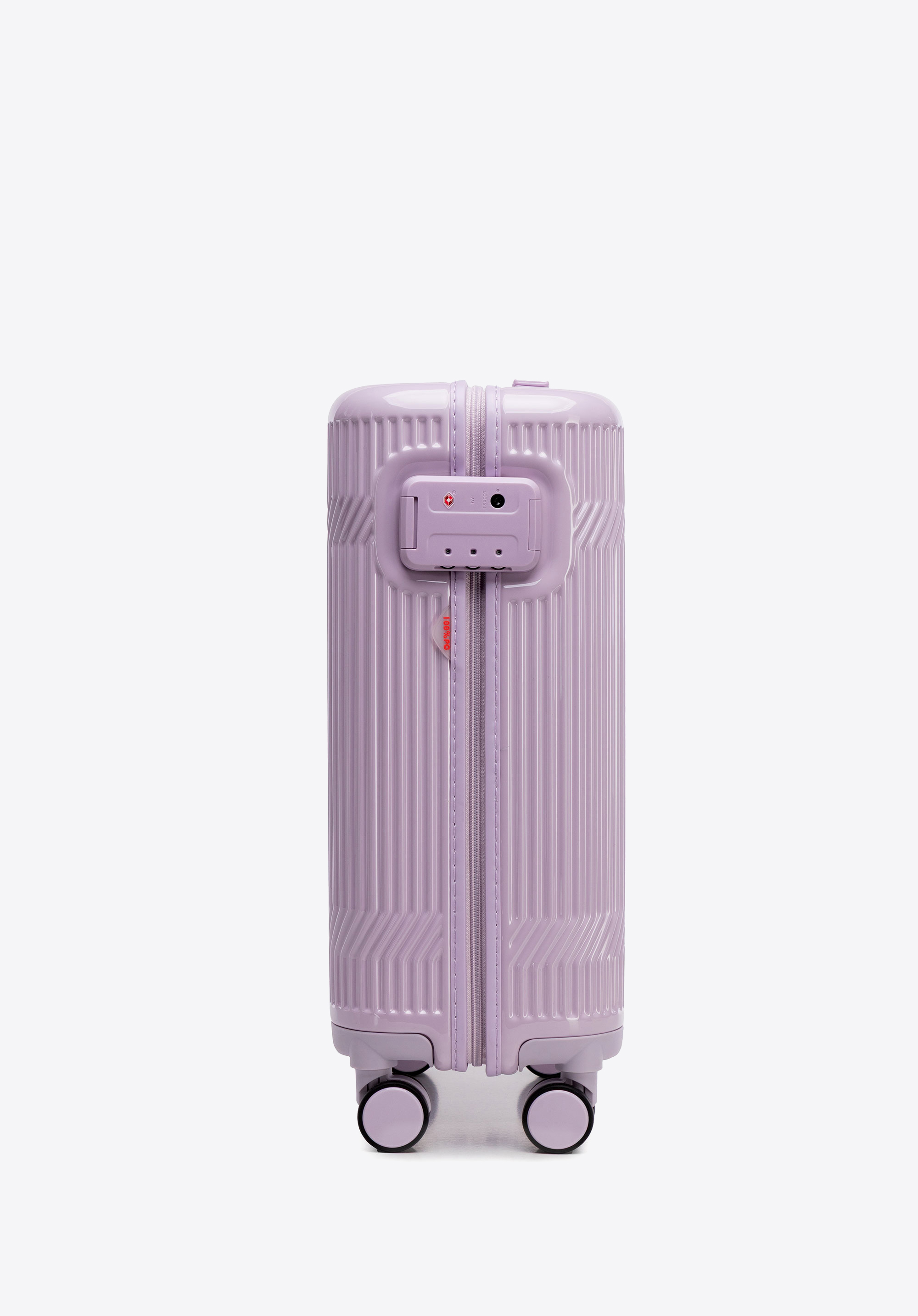 Kabinenkoffer aus Polycarbonat mit glänzender Oberfläche, Lavendel, 56-3P-011-24, Bild 1