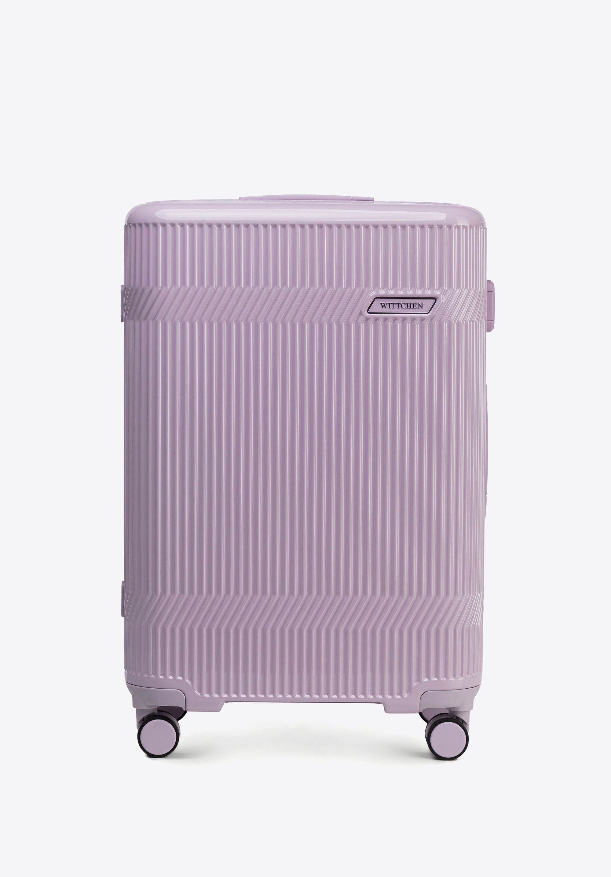 Mittelgroßer Polycarbonat-Koffer mit glänzender Oberfläche, Lavendel, 56-3P-012-24, Bild 1