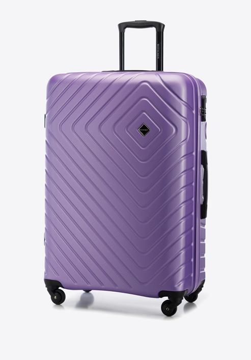 ABS Nagy bőrönd geometriai mintával, lila, 56-3A-753-11, Fénykép 4