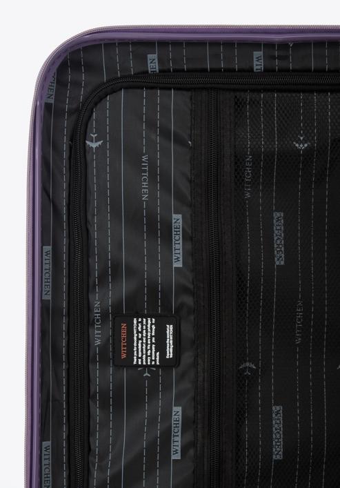 ABS Nagy bőrönd geometriai mintával, lila, 56-3A-753-11, Fénykép 7