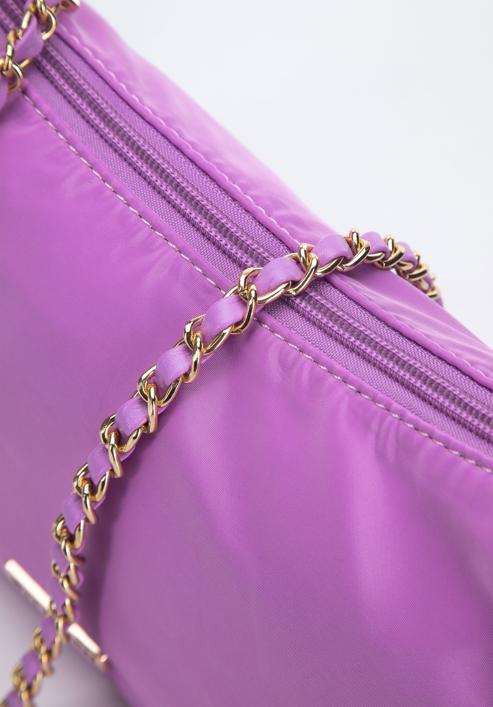 Baguette-Tasche aus Nylon für Damen an Kette, lila, 95-4Y-761-6, Bild 5
