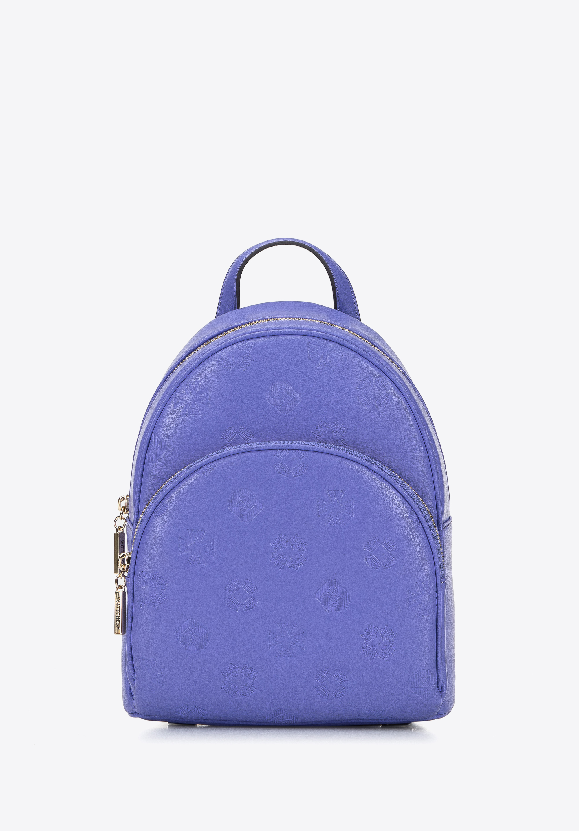 kleiner Damen-Lederrucksack mit Monogramm, lila, 95-4E-637-V, Bild 1