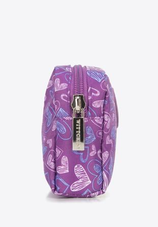 Kisméretű női neszeszer táska, lila - fehér, 95-3-101-X6, Fénykép 1