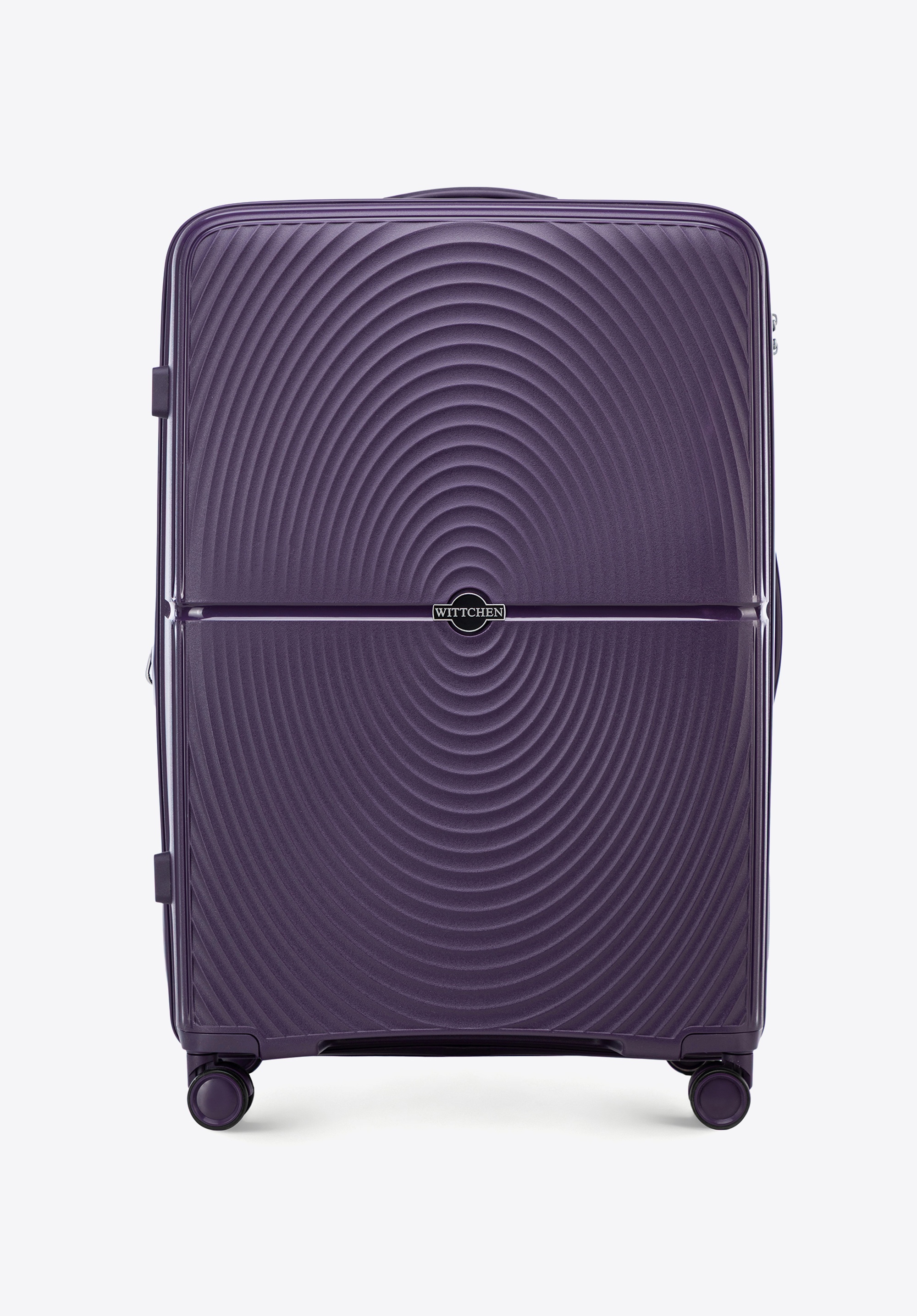 Großer Koffer aus Polypropylen mit Kreismuster, lila, 56-3T-303-V, Bild 1