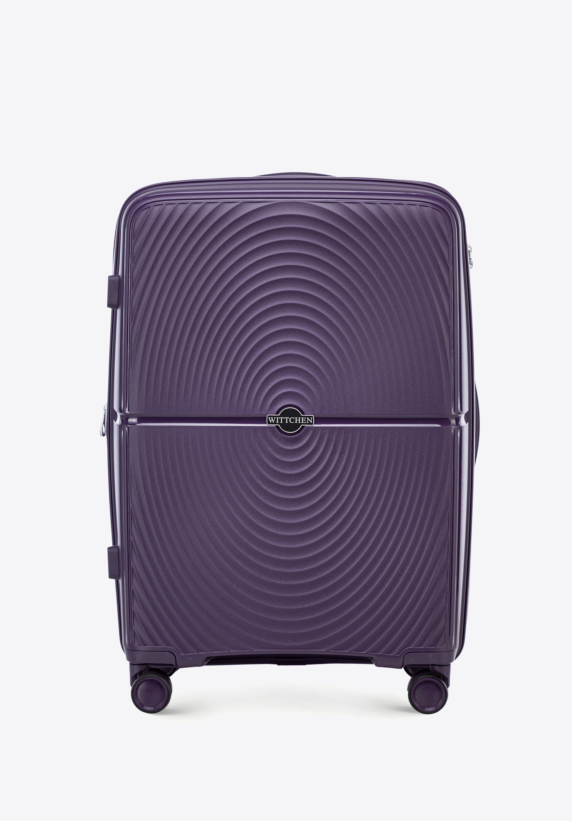 Mittlerer Koffer aus Polypropylen mit Kreismuster, lila, 56-3T-302-V, Bild 1