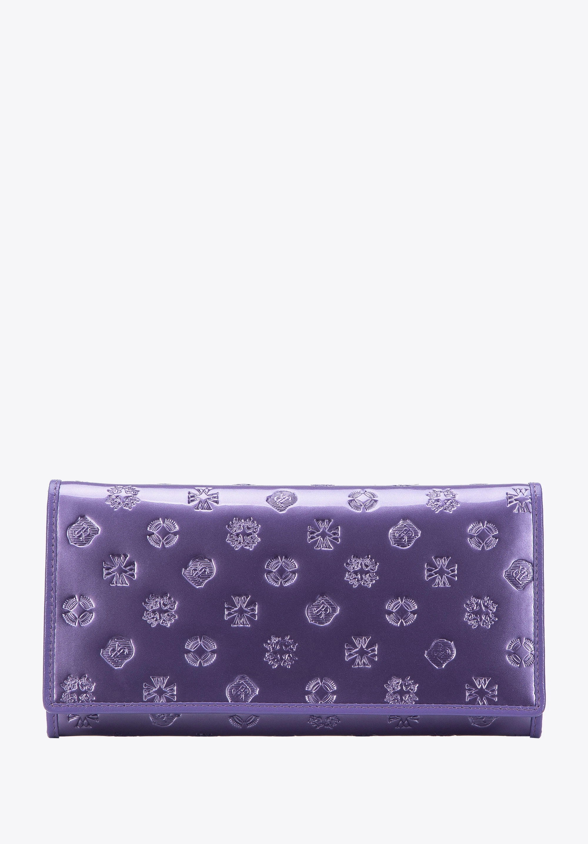 Női lakkbőr monogramos pénztárca, lila, 34-1-075-FF, Fénykép 1