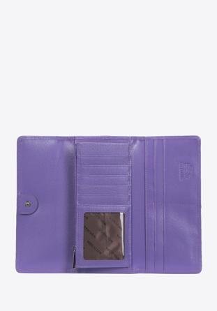 Női pénztárca, monogrammal dombornyomott lakkozott bőrből, lila, 34-1-413-FF, Fénykép 1
