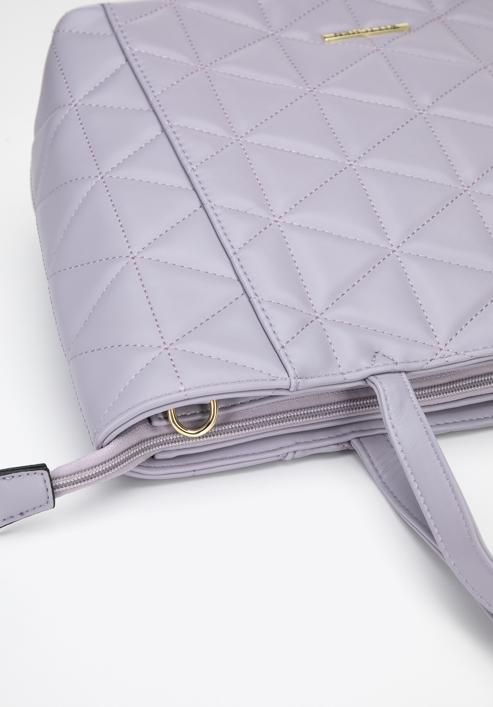 Shopper-Tasche aus  gestepptem Ökoleder, lila, 96-4Y-700-F, Bild 5