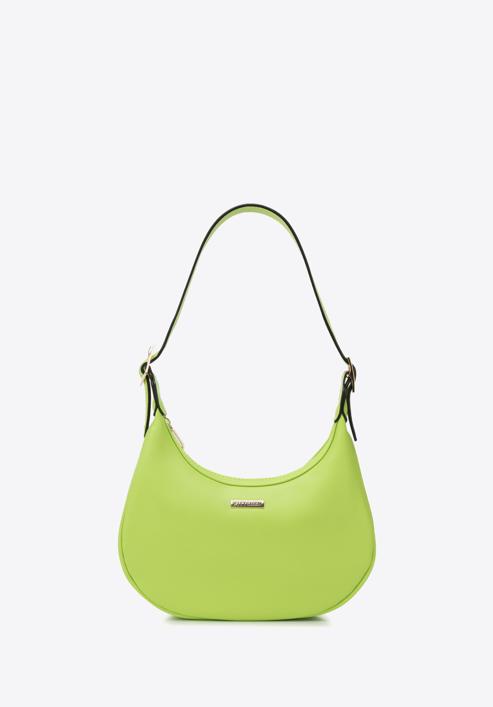 Baguette-Tasche mit geometrischen Schnallen, limonengrün, 95-4Y-763-P, Bild 1