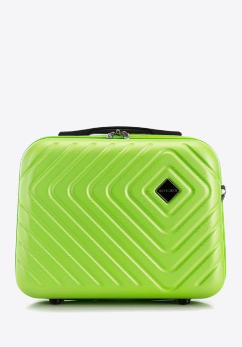 Beauty Case aus ABS mit geometrischer Prägung, limonengrün, 56-3A-754-91, Bild 1