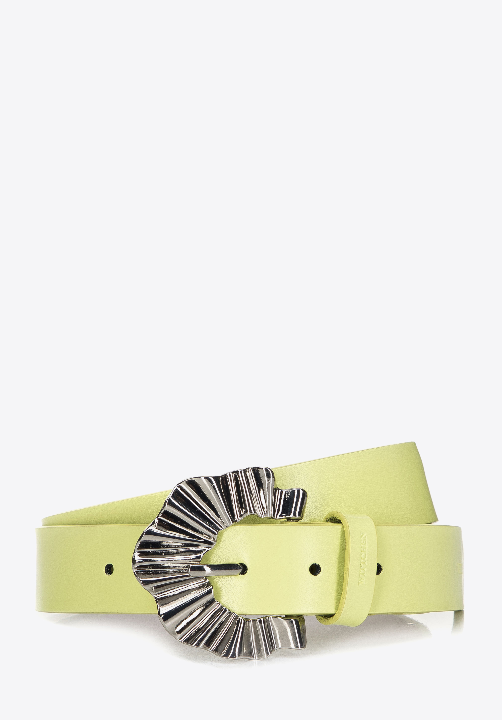 Damen Ledergürtel mit dekorativer Schnalle, limonengrün, 98-8D-107-L-S, Bild 1