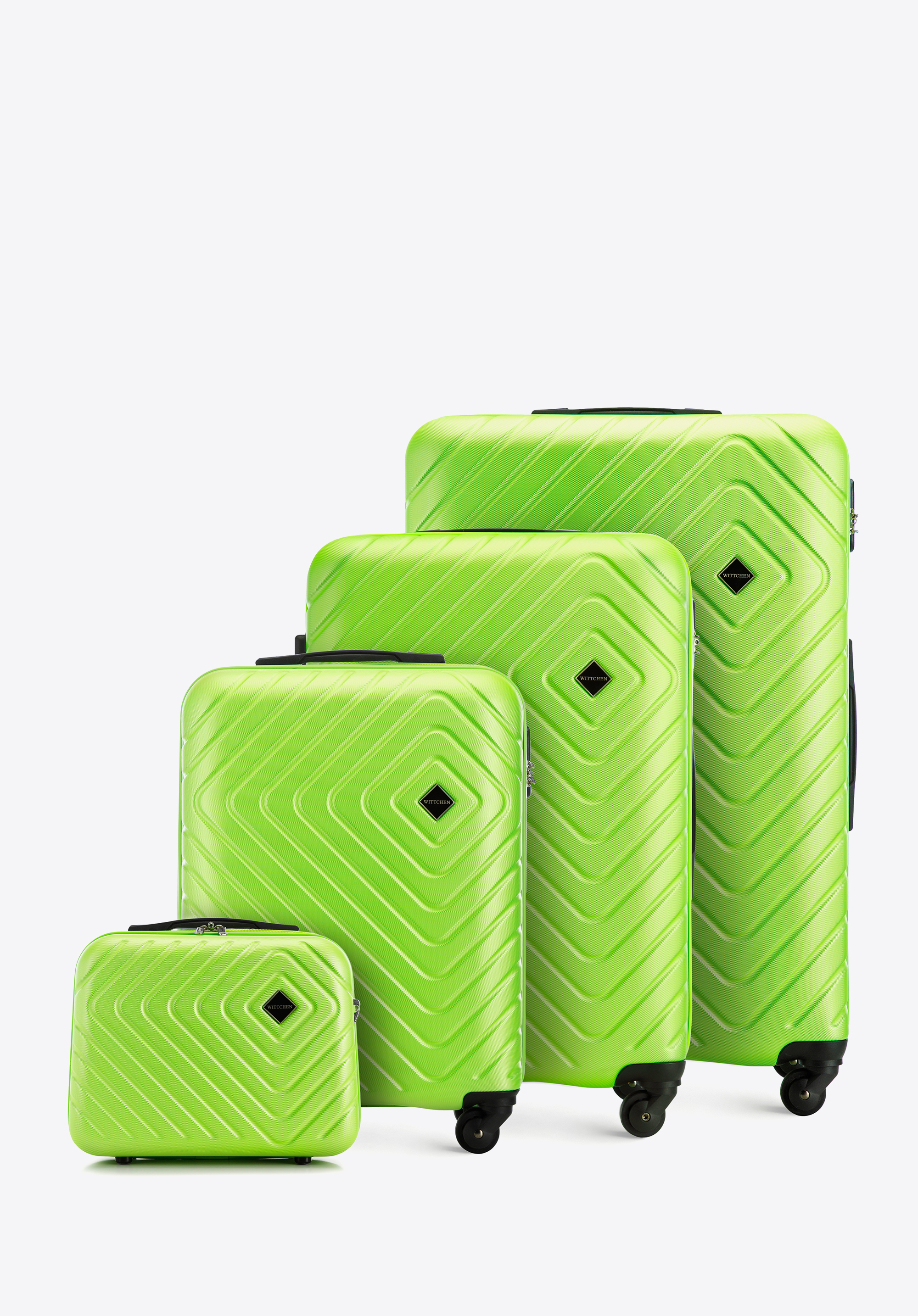 Kofferset aus ABS mit geometrischer Prägung