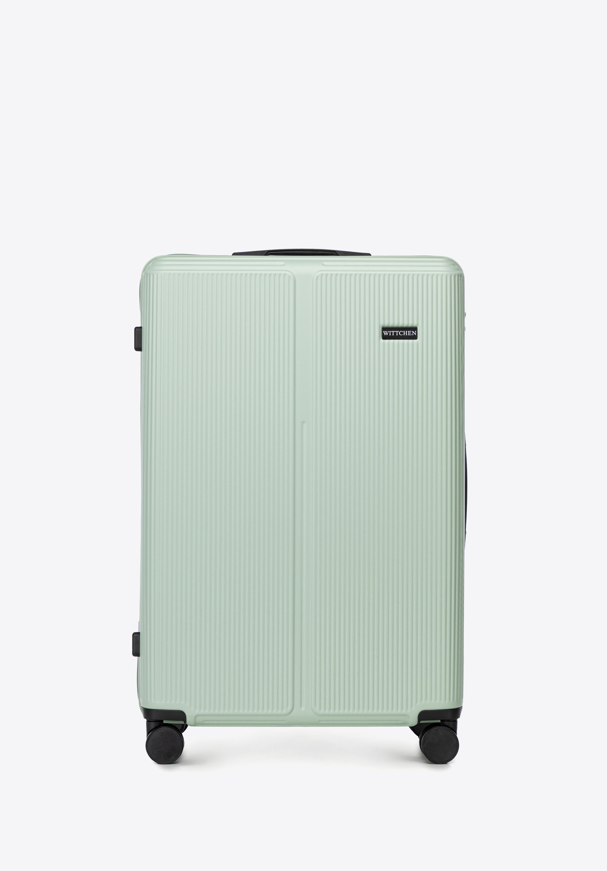 Veľký kufor z ABS materiálu s jemnými pruhmi, mätová, 56-3A-603-89, Obrázok 1