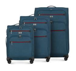 Set de valize moi cu fermoar roșu, marin, 56-3S-50S-91, Fotografie 1