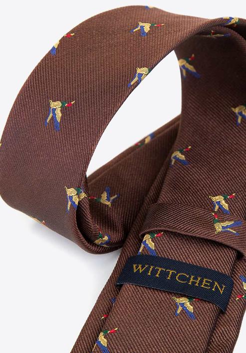Cravată din mătase cu model, maro - auriu, 92-7K-001-X1, Fotografie 4