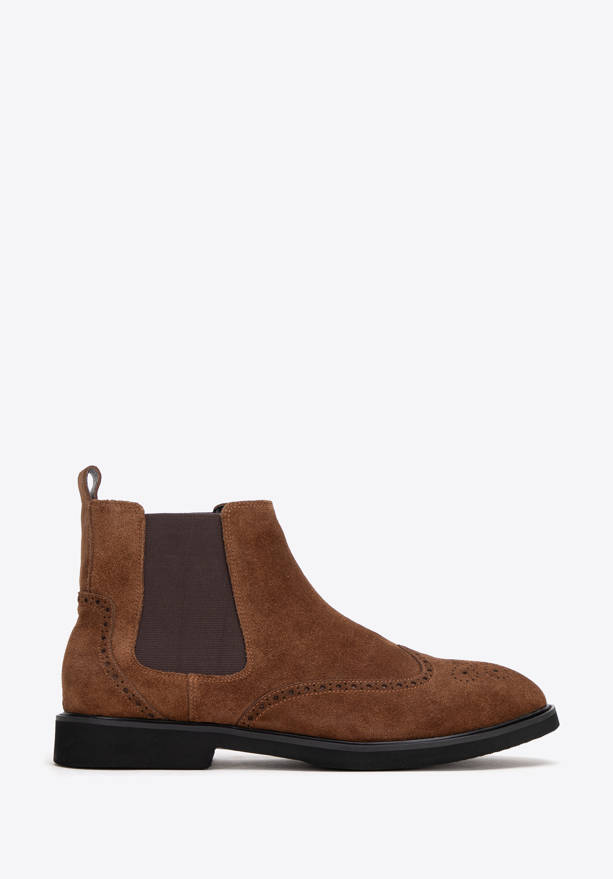 Papuci bărbătești din piele întoarsă, maro, 99-M-707-5-40, Fotografie 1