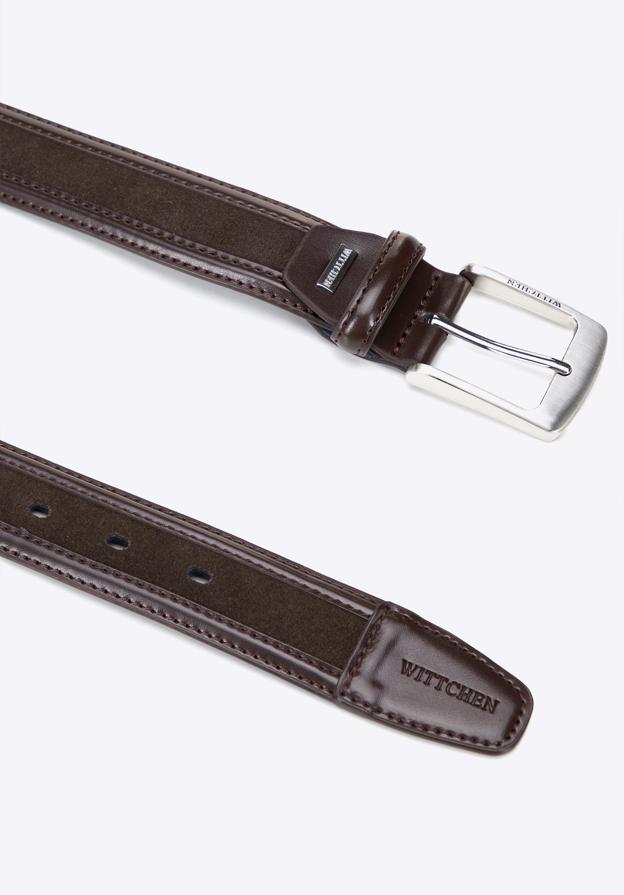 Curea bărbătească din piele cu două texturi, maro, 101-8M-216-4-XL, Fotografie 1
