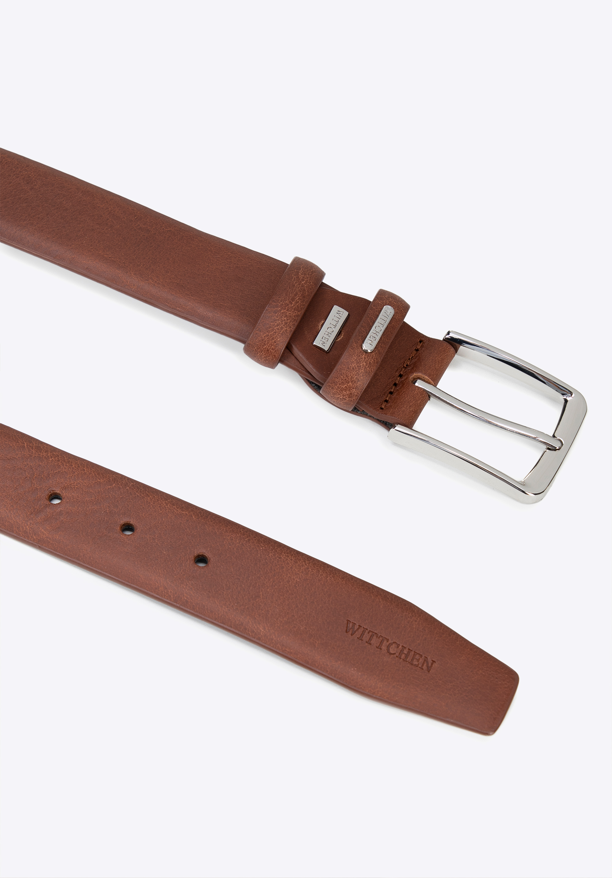 Curea bărbătească din piele, realizată cu o cataramă clasică dreptunghiulară, maro, 101-8M-201-5-L, Fotografie 1