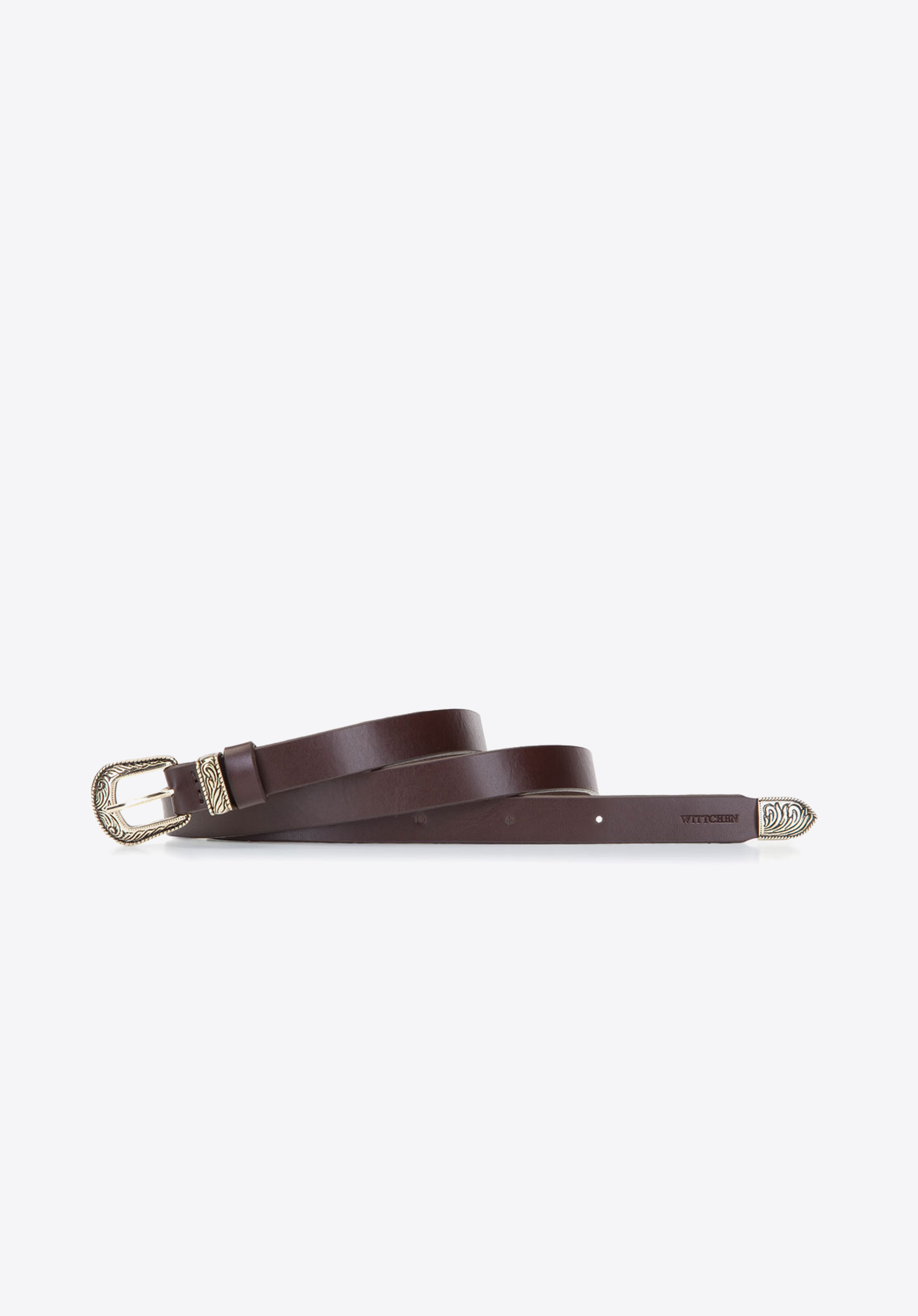 Curea de dama din piele cu ornament, maro, 92-8D-304-4-2X, Fotografie 1