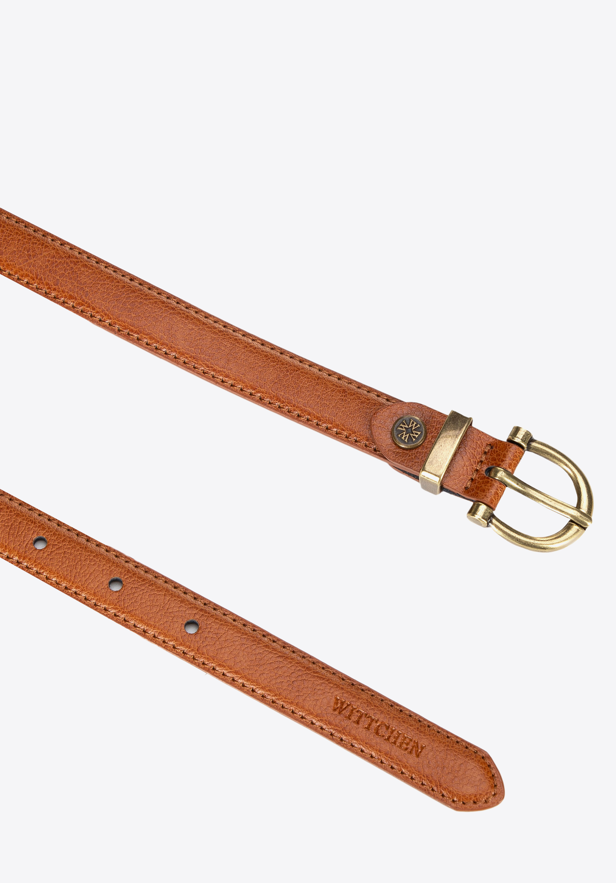 Curea din piele cu cataramă rotunjită, maro, 101-8D-201-5-L, Fotografie 1