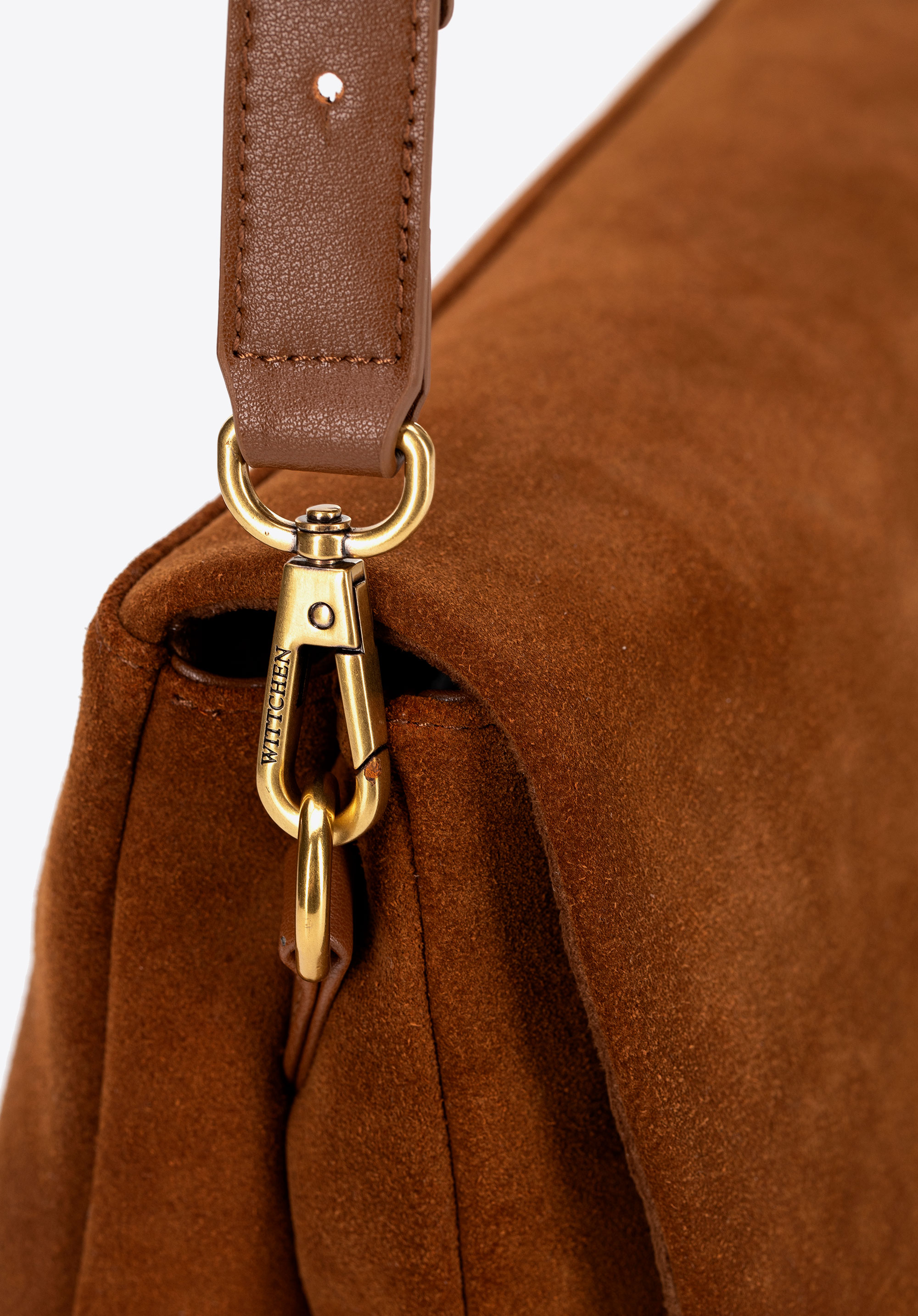 Geantă crossbody din piele întoarsă pentru femei | 101-4E-619