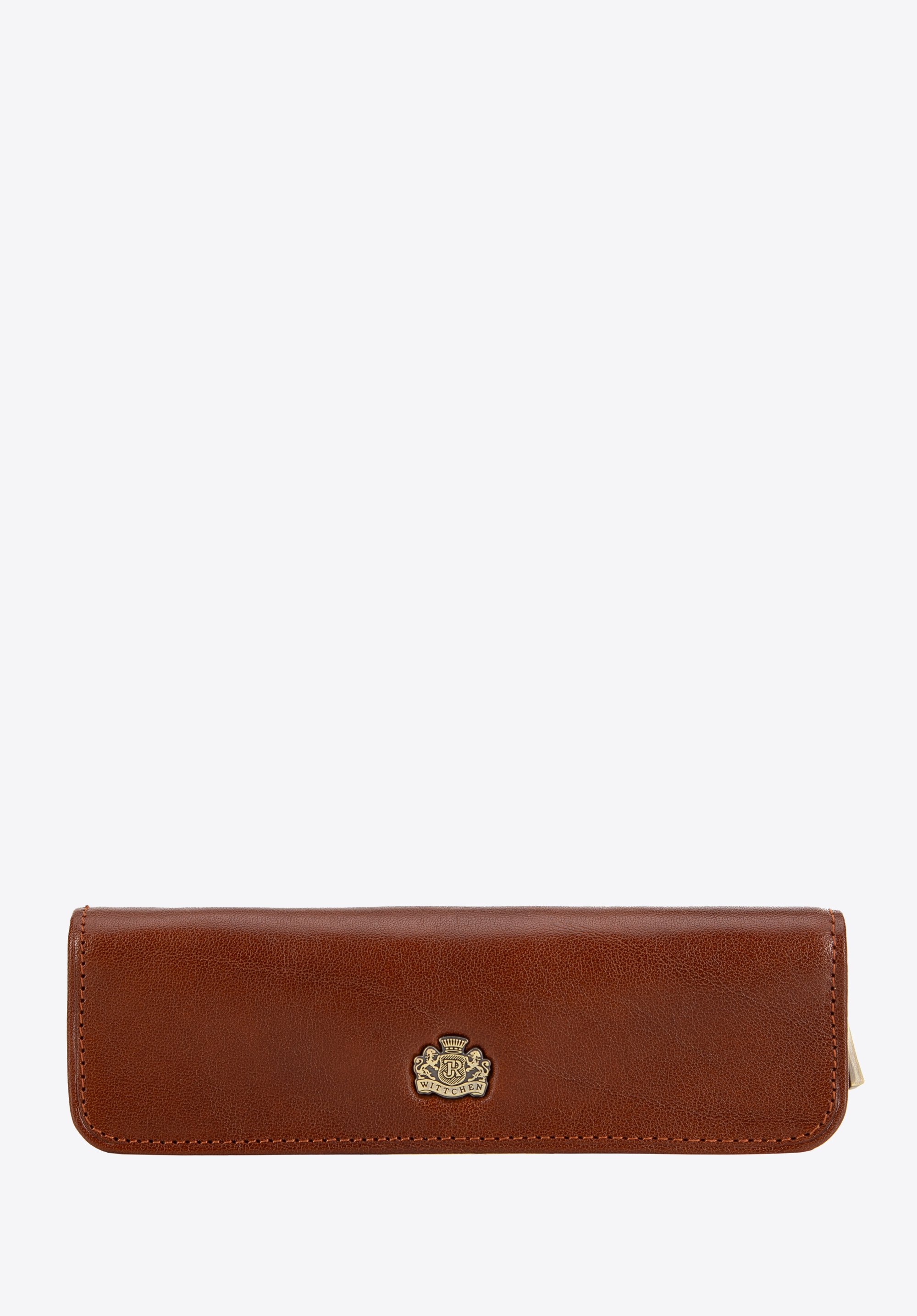 Husa stilou, din piele cu blazon, maro deschis, 10-2-001-4, Fotografie 1