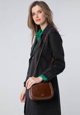 Geantă crossbody cu lanț de damă, maro, 98-4Y-002-5, Fotografie 1