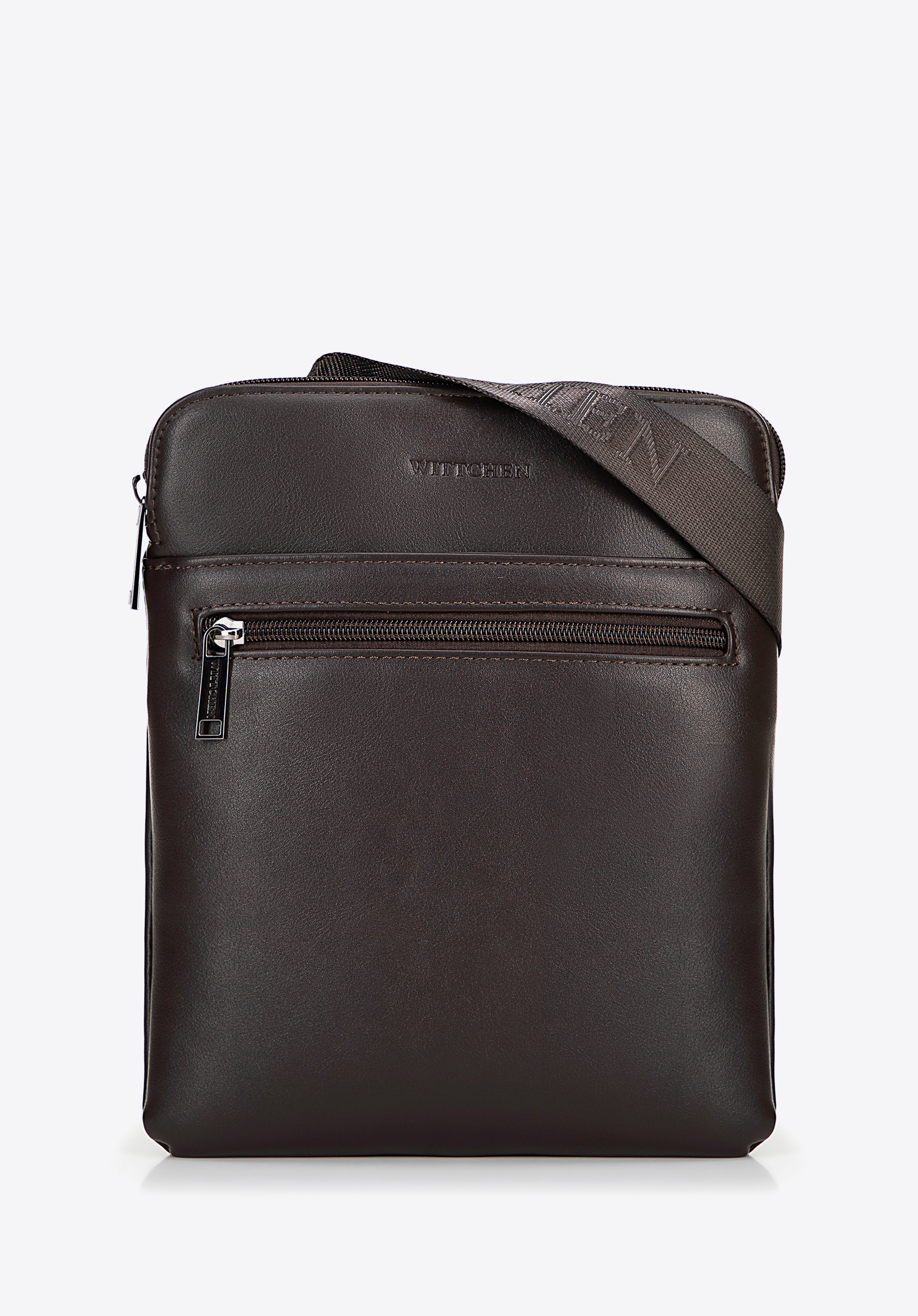 Geantă de bărbați din piele artificială, maro închis, 100-4P-908-7, Fotografie 1