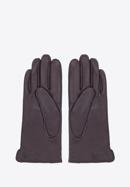 Mănuși de damă din piele matlasată în zig-zag, maro închis, 39-6A-008-2-XL, Fotografie 2