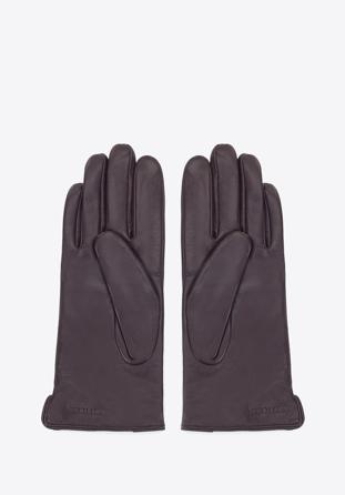 Mănuși de damă din piele matlasată în zig-zag, maro închis, 39-6A-008-2-XL, Fotografie 1