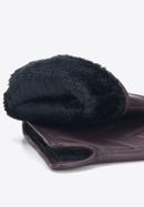 Mănuși de damă din piele matlasată în zig-zag, maro închis, 39-6A-008-2-XL, Fotografie 4