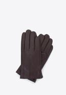 Mănuși pentru bărbați din piele netedă, maro închis, 45-6-457-1-S, Fotografie 1