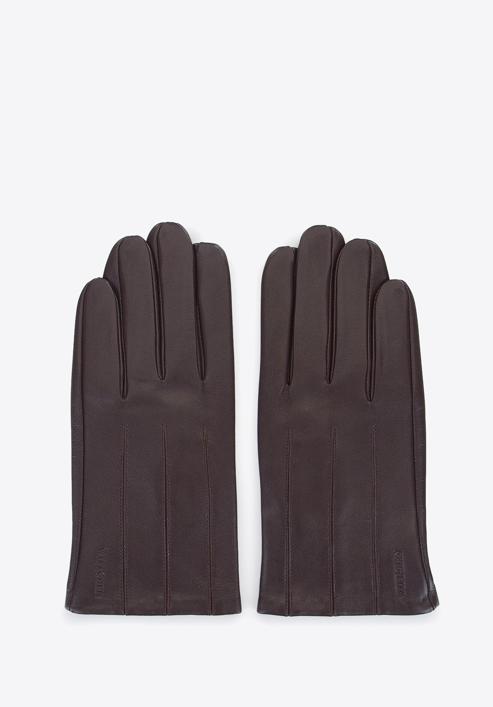 Mănuși pentru bărbați din piele netedă, maro închis, 45-6-457-B-M, Fotografie 3