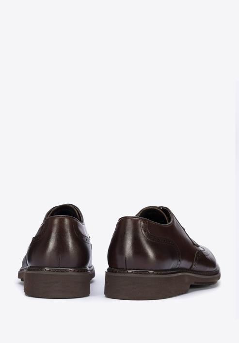 Pantofi bărbați Brogues pentru cu talpă ușoară, maro închis, 95-M-508-4-42, Fotografie 4