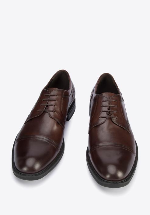Pantofi bărbați Derby clasic din piele, maro închis, 95-M-503-1-43, Fotografie 2