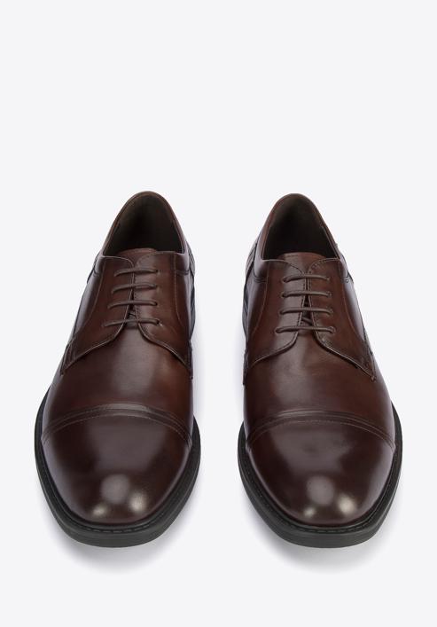 Pantofi bărbați Derby clasic din piele, maro închis, 95-M-503-1-41, Fotografie 3