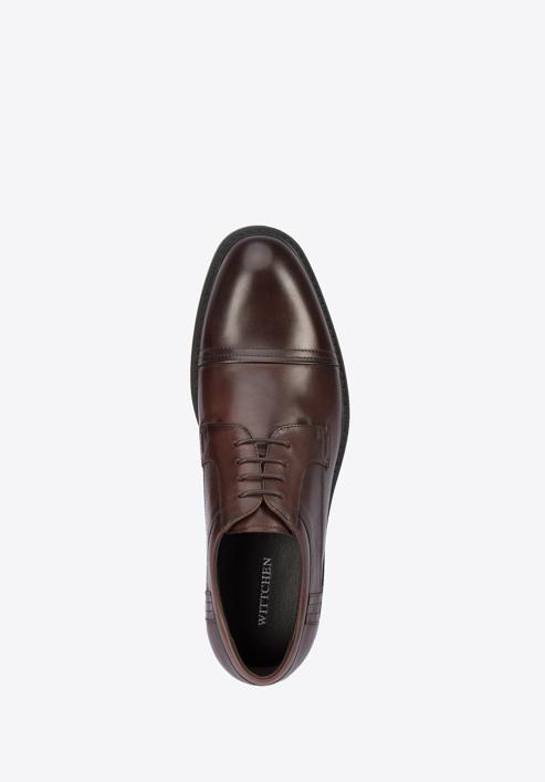 Pantofi bărbați Derby clasic din piele, maro închis, 95-M-503-1-41, Fotografie 5